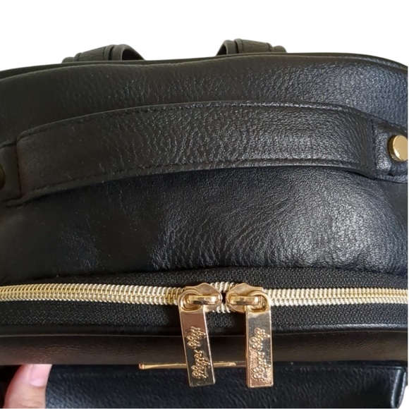 ITZY RITZY Mini Vegan Leather Diaper Bag Backpack in Classic Black - Picture 6 of 9
